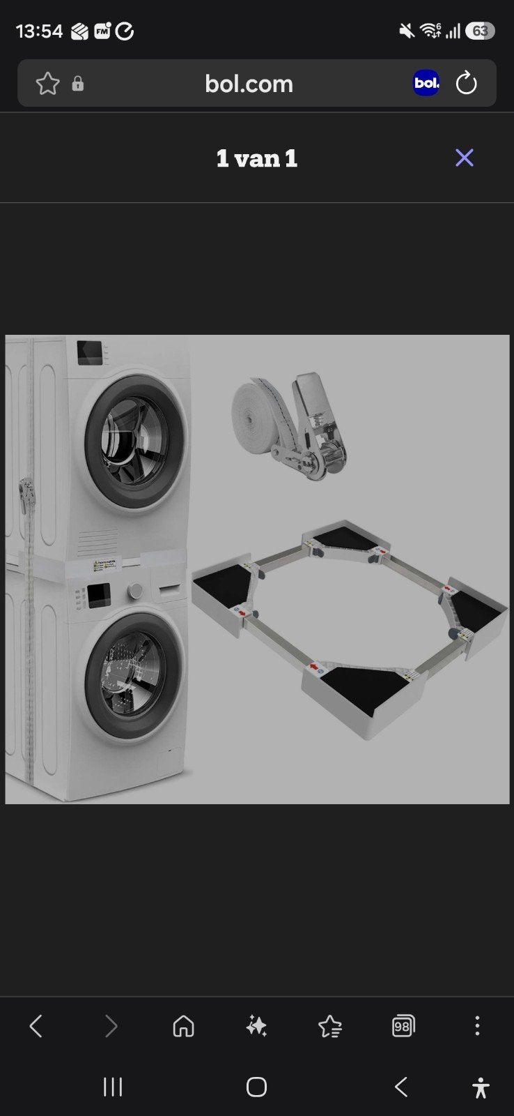 IMPAQT Stapelkit Wasmachine & Droger - Universeel Wit, Verzenden, Zo goed als nieuw
