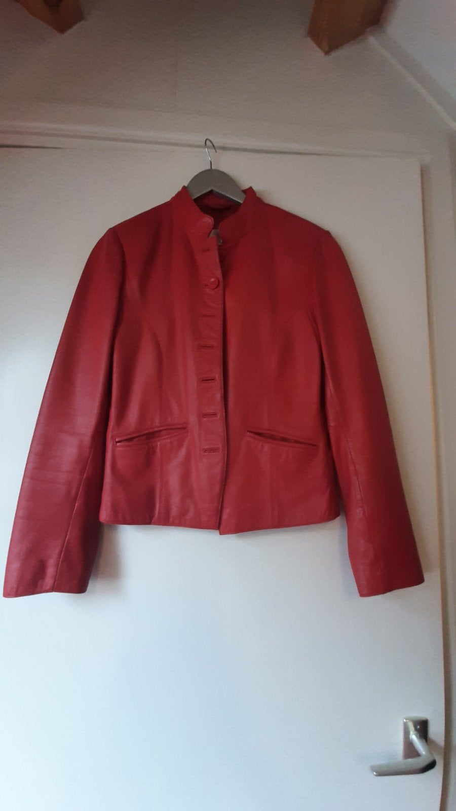 Rood Leren Jasje dames maat 38, Maat 38/40 (M), Ophalen of Verzenden, Rood, Onbekend
