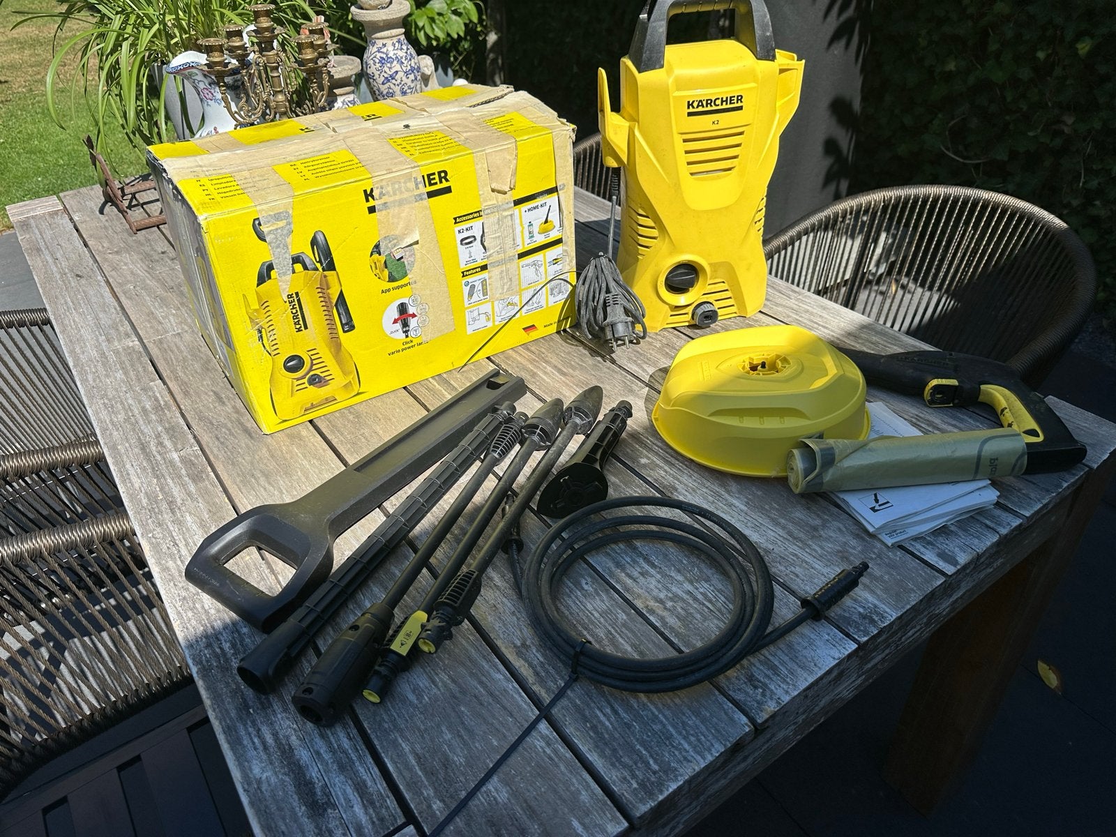 Karcher K2 hogedrukreiniger met diverse accessoires, Ophalen of Verzenden, Gebruikt, Elektrisch
