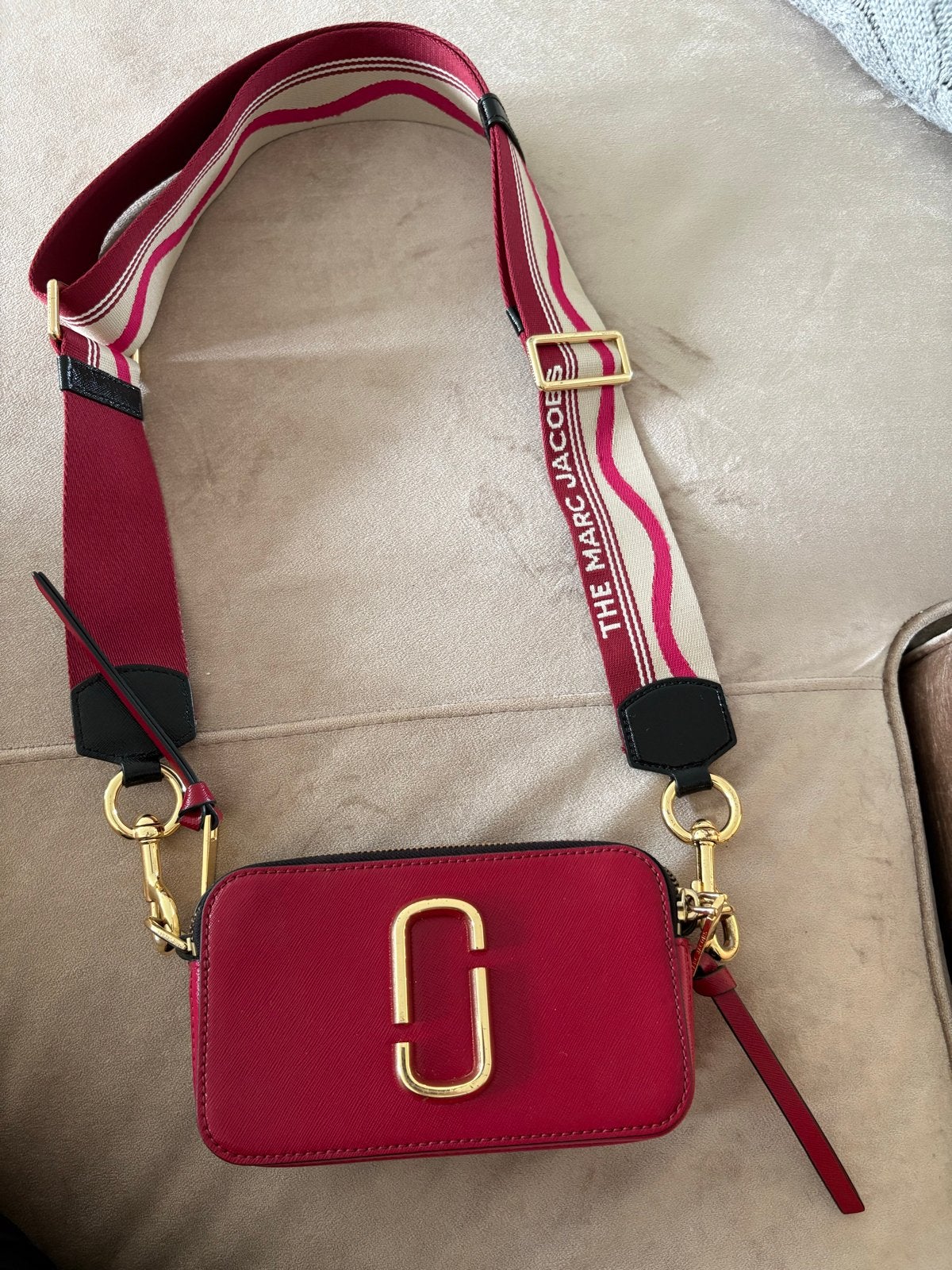 Marc Jacobs Snapshot Camera Bag Rood, Ophalen of Verzenden, Zo goed als nieuw, Rood, Schoudertasje