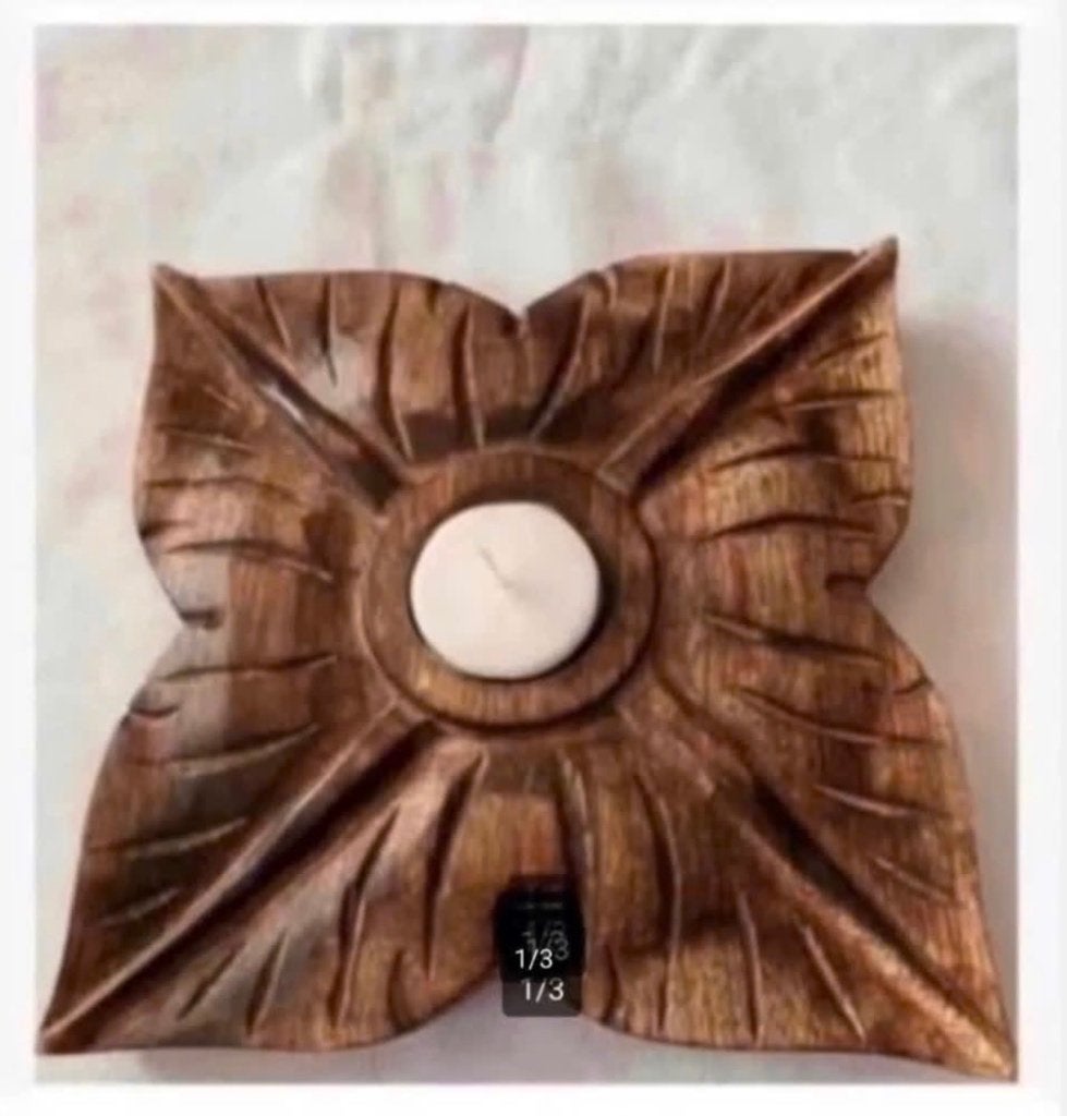 Houten PTMD waxinelicht houder, 17 x 17 cm, Ophalen of Verzenden, X, X, X