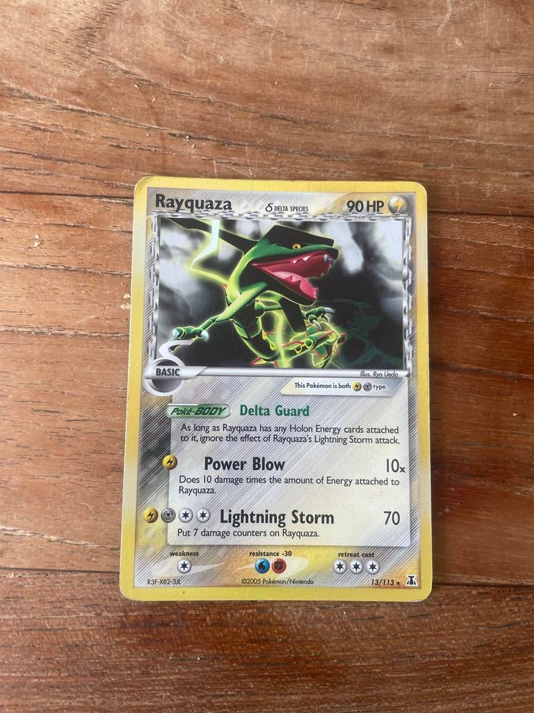 Rayquaza Delta Species Pokémon Kaart 13/113, Hobby en Vrije tijd, Verzamelkaartspellen | Pokémon, Ophalen, Gebruikt, Losse kaart
