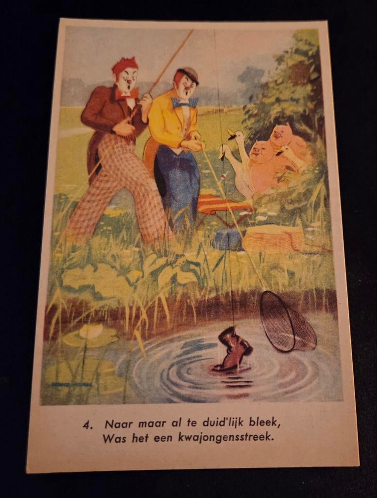 Clowns aan het vissen, Verzenden, 1940 tot 1960, Ongelopen, Kinderen