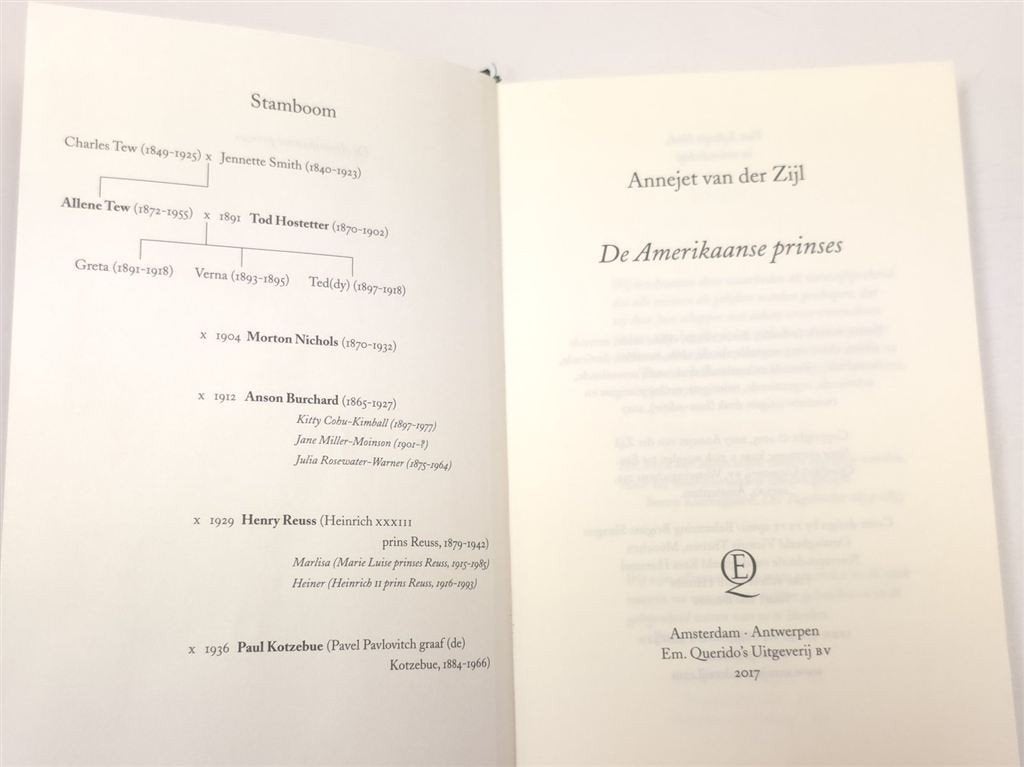 De Amerikaanse Prinses — Van der Zijl, Luxe-Editie 2017, Ophalen of Verzenden, Gelezen