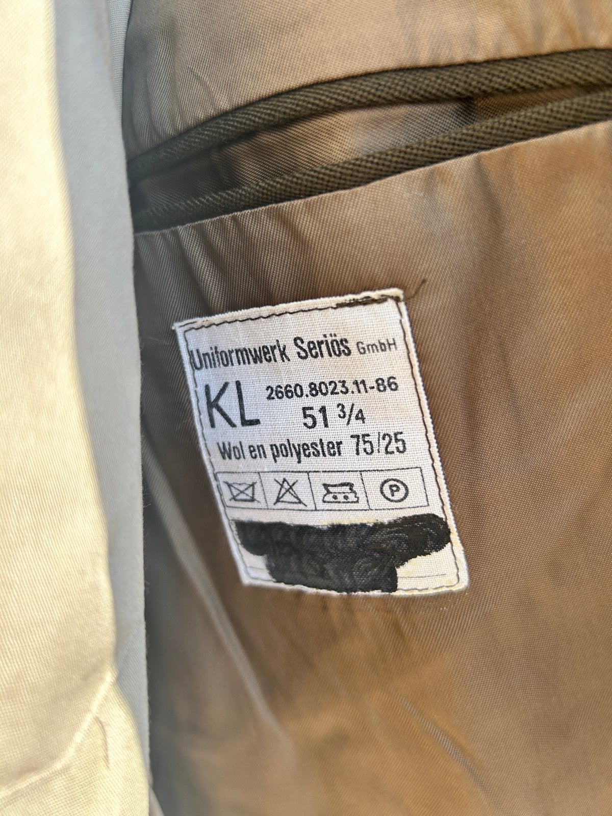 Militair uniform (jas en broek) - Maat 51 3/4, Kleding | Heren, Ophalen of Verzenden, Gedragen, Overige maten, Groen