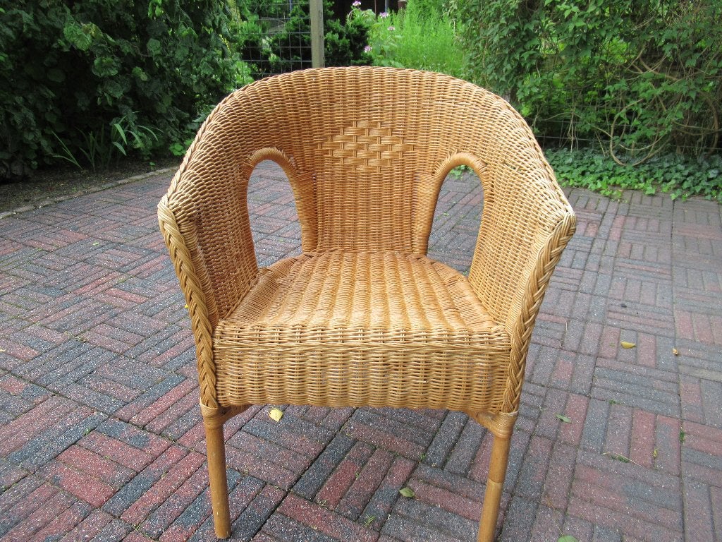 stoel rotan met riet, Ophalen, Gebruikt, Overige kleuren, Riet of Rotan