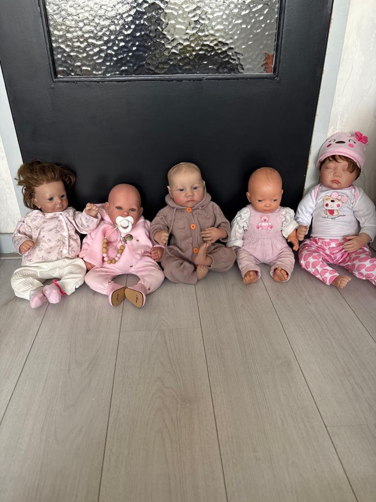 Set van 5 Babypoppen -Levensecht en Divers, Ophalen of Verzenden, Zo goed als nieuw, Babypop, Levensecht of Reborn