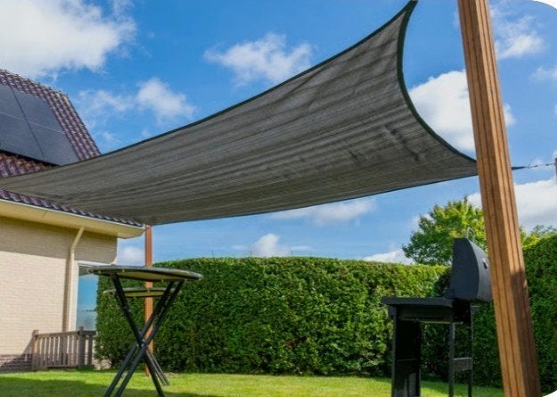 Schaduwdoek antraciet 300x500cm, Tuin en Terras, Schaduwdoeken, Zo goed als nieuw, Ophalen