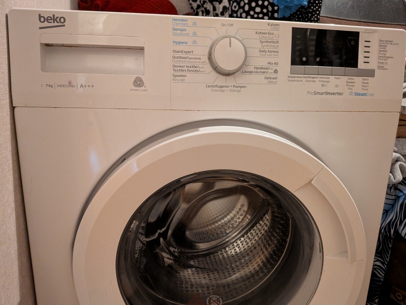Beko Wasmachine 7kg 1400 toeren A+++ ProSmartInverter, Ophalen, Zo goed als nieuw, 85 tot 90 cm, 1200 tot 1600 toeren