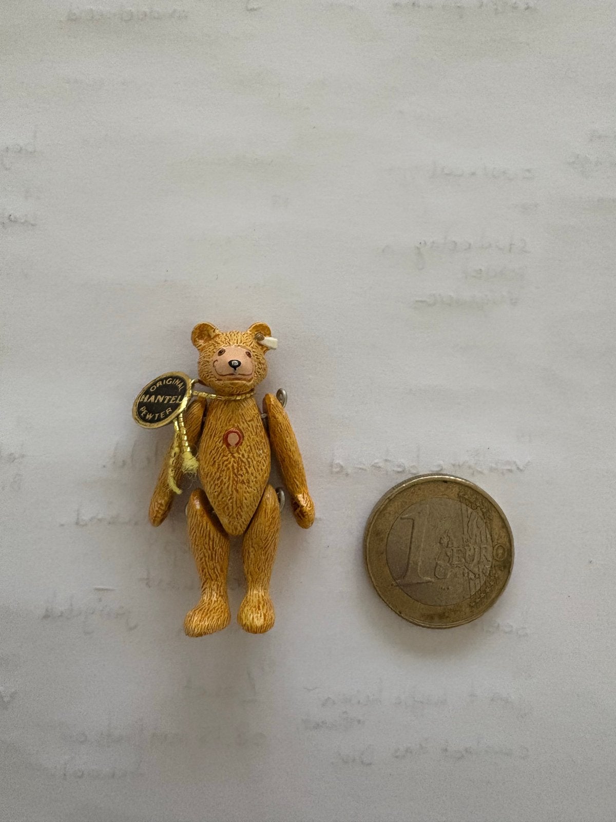 Vintage STEIFF Hantel Pewter Teddybeer - Made in Scotland, Antiek en Kunst, Ophalen of Verzenden