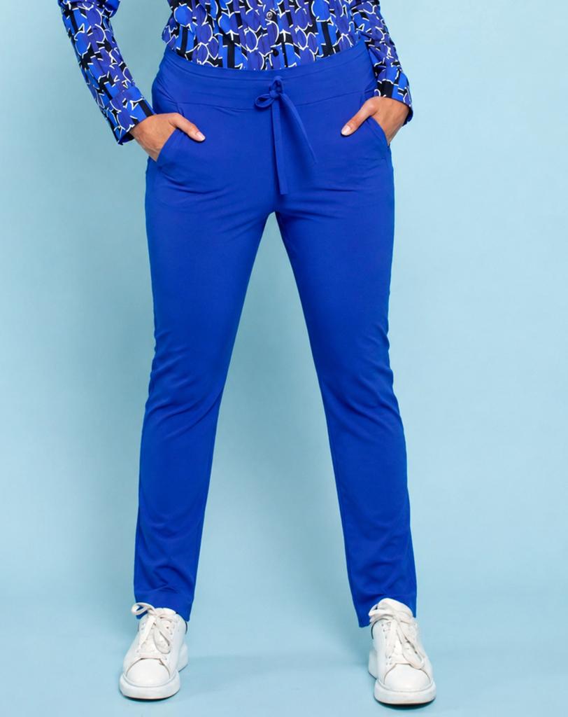Studio anneloes upstairs broek L cobalt blauw travelstof, Blauw, Maat 42/44 (L), Ophalen of Verzenden, Zo goed als nieuw