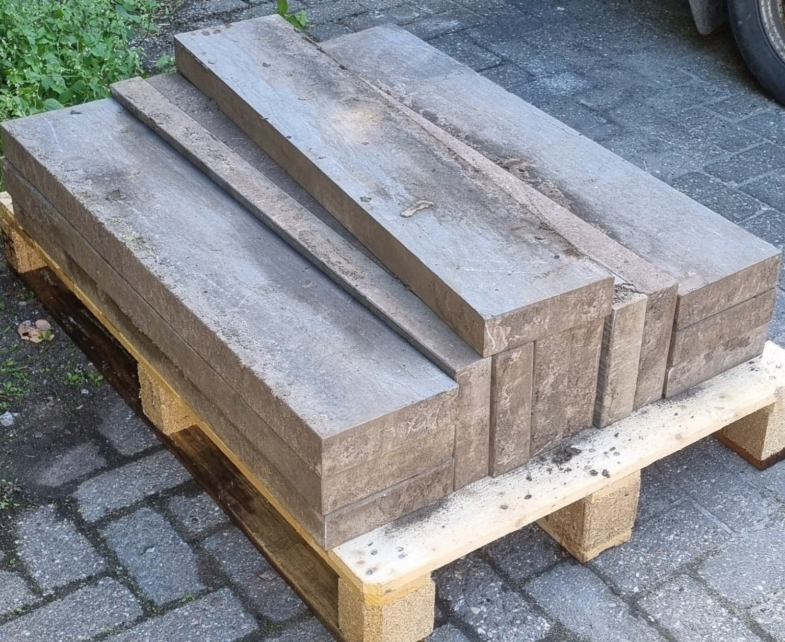 13 stuks natuursteen bandjes 5x20cm 100cm lang te koop, Ophalen, Gebruikt, Natuursteen, Overige typen