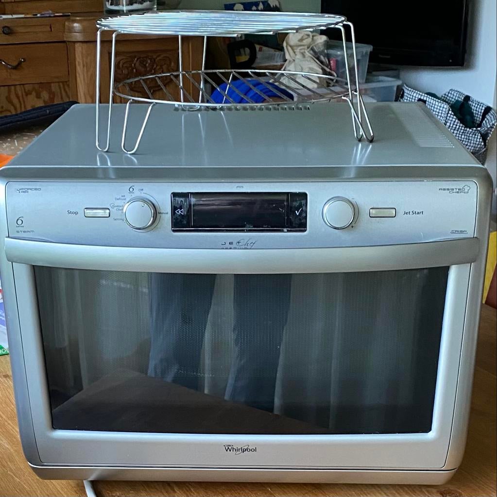 Whirlpool JT379/SL Combimagnetron - Zilver, Ophalen, Combimagnetron, Gebruikt, Draaiplateau