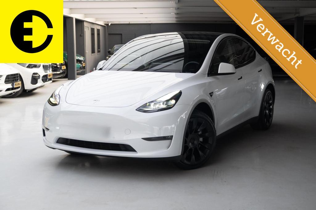Tesla Model Y Long Range AWD 75 kWh | 94.3% SOH | Trekhaak |, Auto's, Tesla, Automaat, Gebruikt, Zwart, Wit