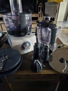 Zgan Philips Keukenmachine Aluminium Collection HR7775..., Ophalen of Verzenden, Zo goed als nieuw, Blender