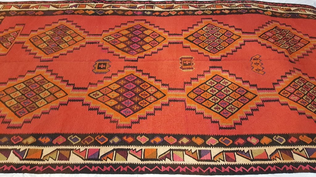 Quba Kelim kleed 438 x 198/Perzische tapijten/Loper/Oosterse, Www.simatapijten.nl, 150 tot 200 cm, Ophalen of Verzenden, Info@simatapijten.nl