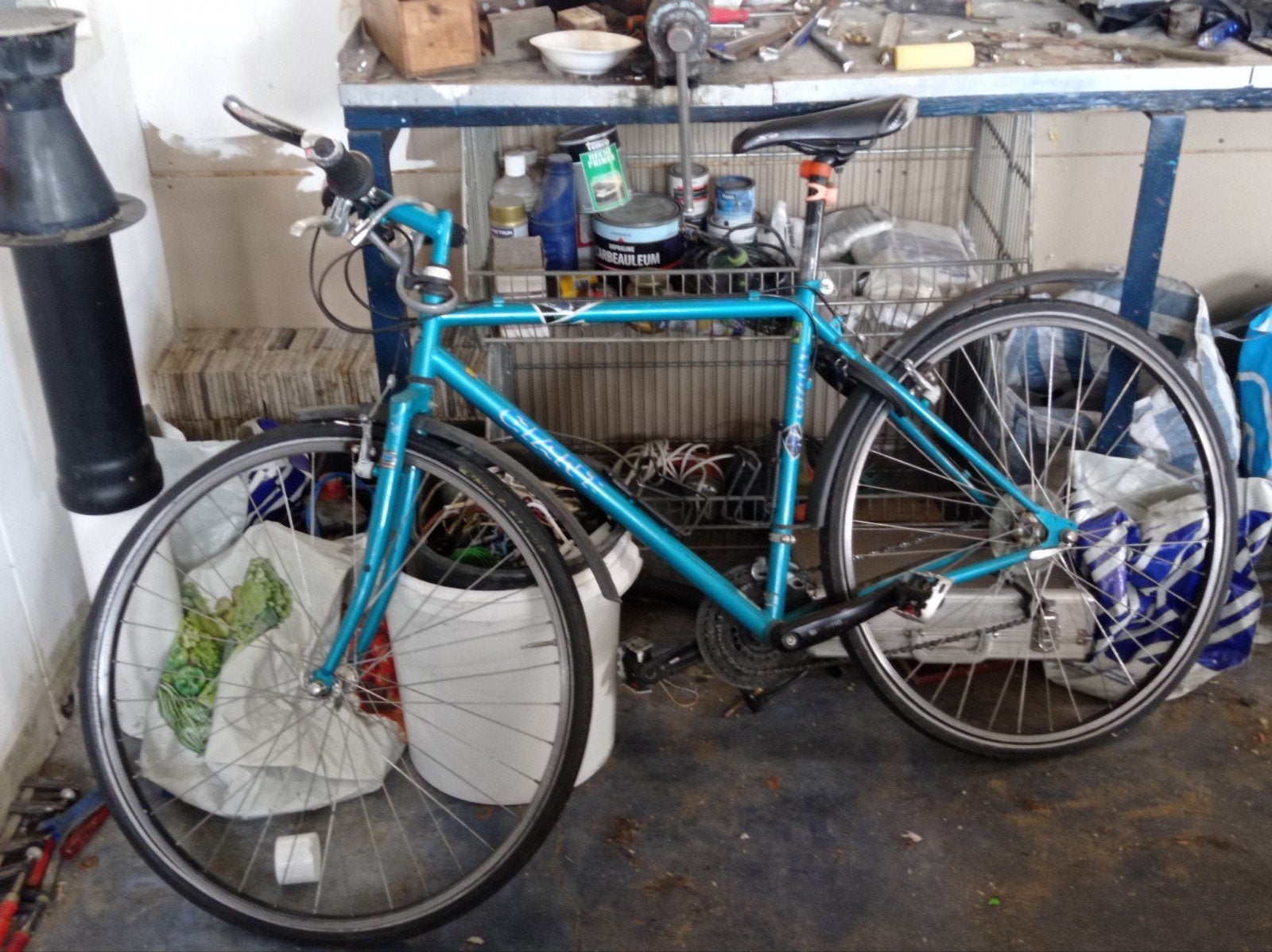 Karaktervolle Giant Granite MTB jaren 90 Metallic Turquois, Ophalen, Gebruikt, Velgrem, Giant