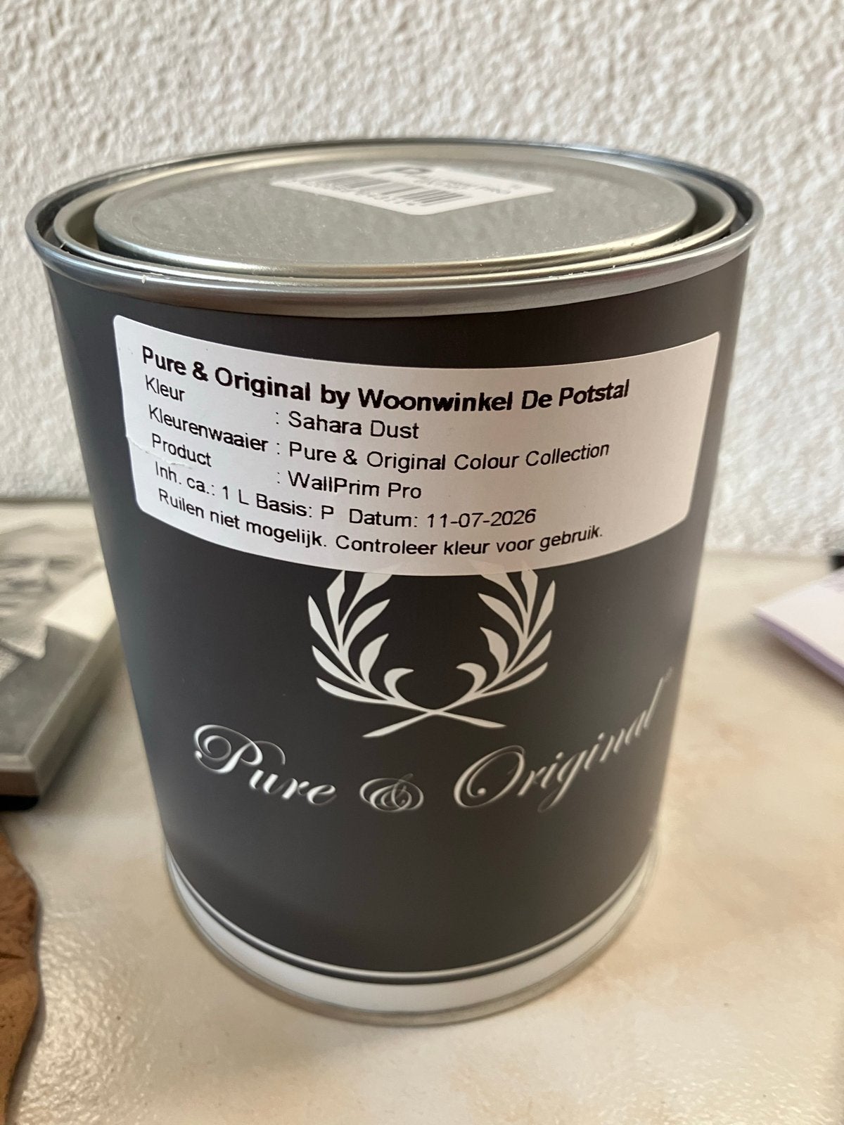 Pure & Original WallPrim Pro - Sahara Dust 1L, Overige kleuren, Nieuw, Ophalen of Verzenden, Verf