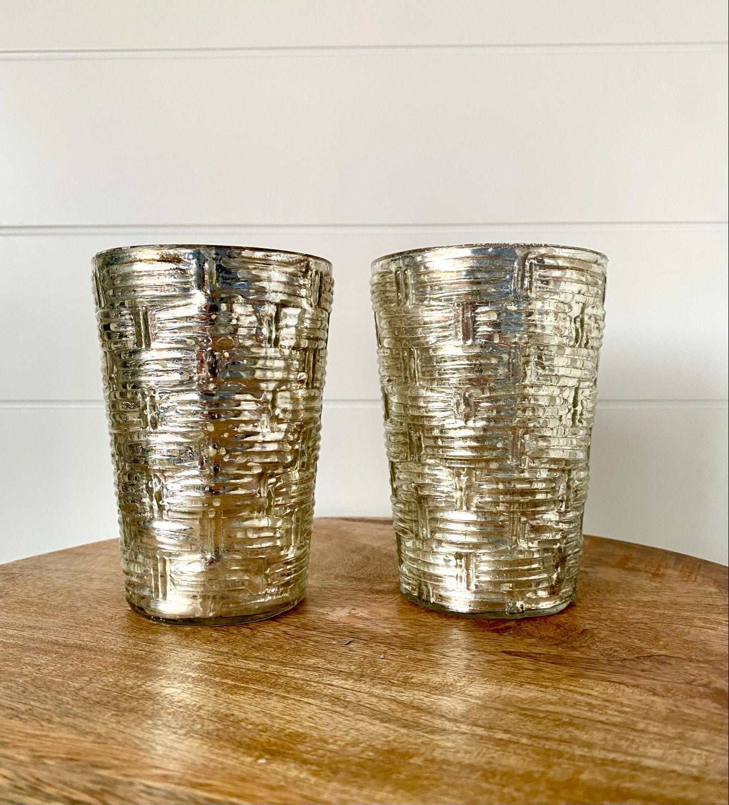 Riviera Maison Rattan Silverglaze Votive - Set van 2, Ophalen of Verzenden, Glas, Zilver, Landelijk