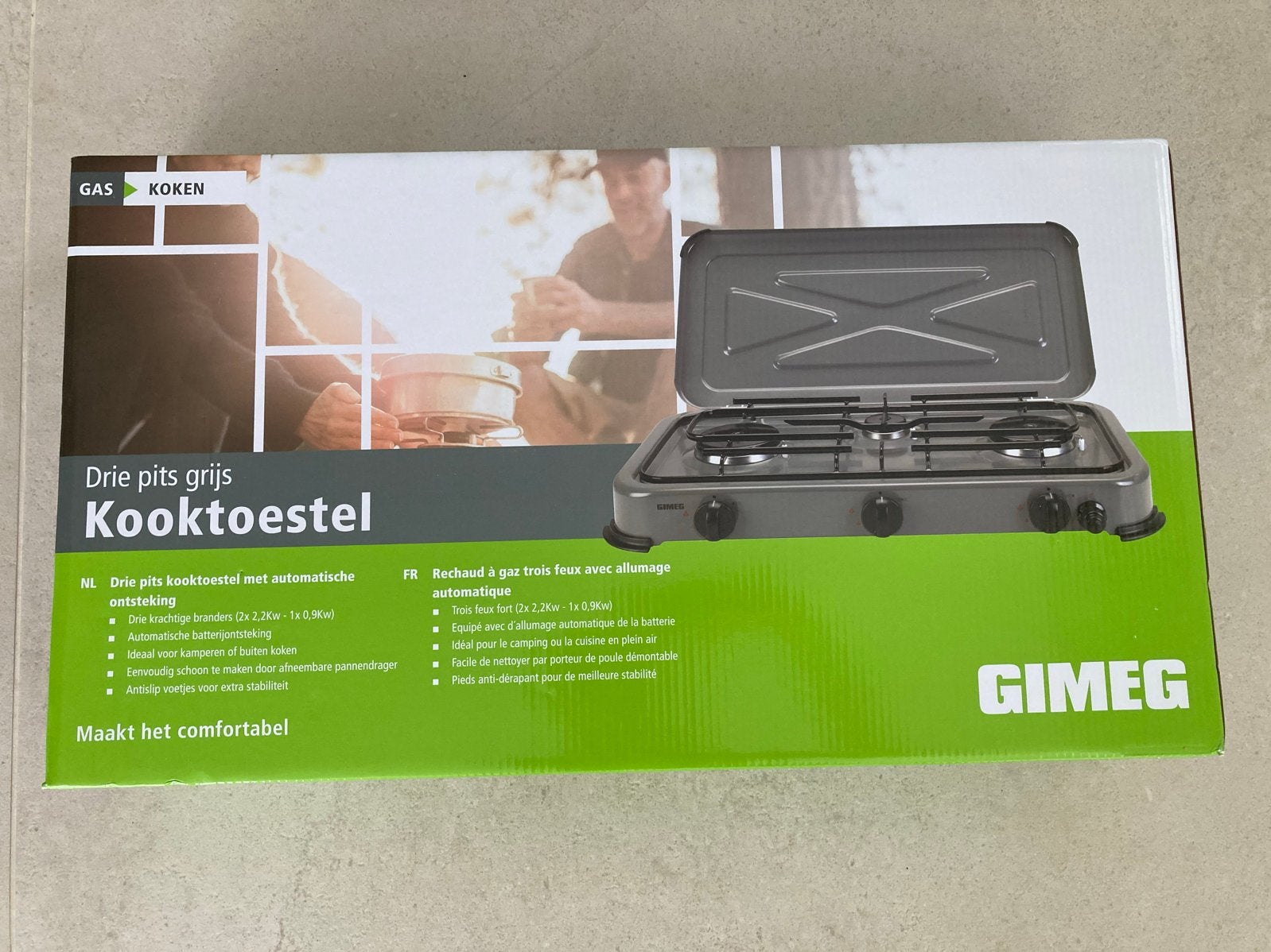 Gimeg Drie Pits Gas Kooktoestel - Nieuw in Doos, Ophalen, Nieuw