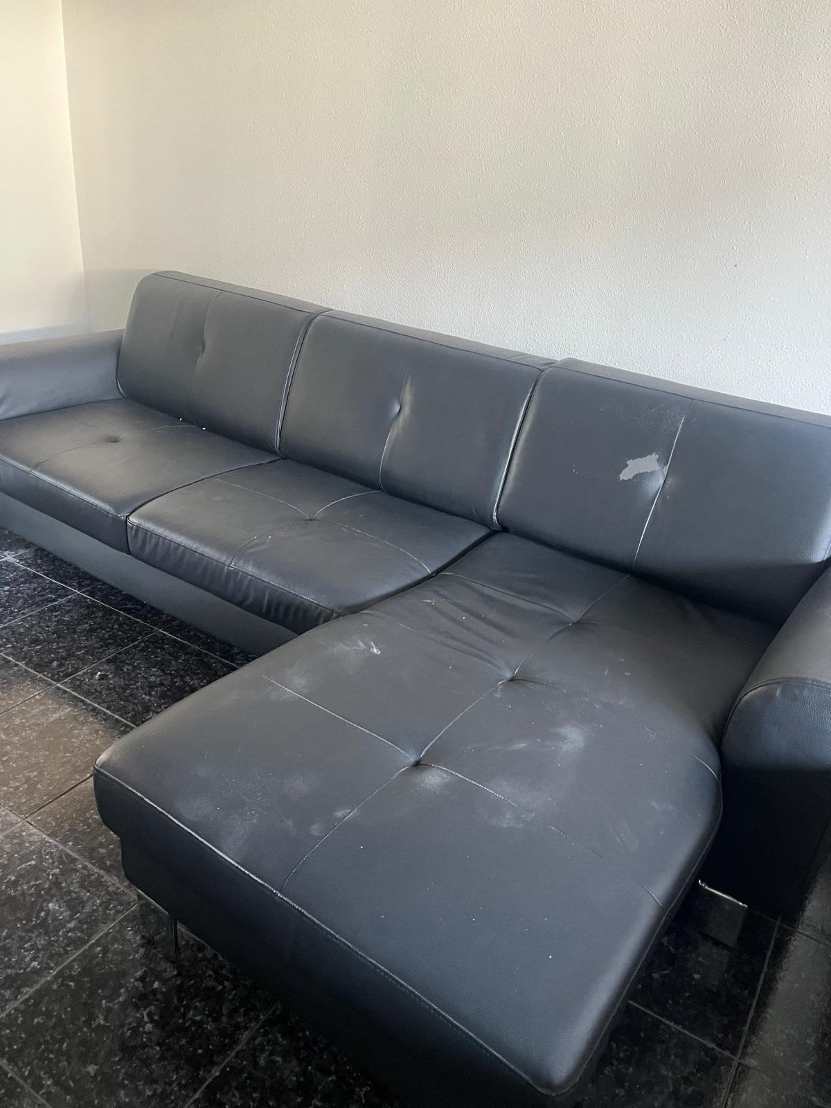 Zwarte bank, Huis en Inrichting, Ophalen, Gebruikt