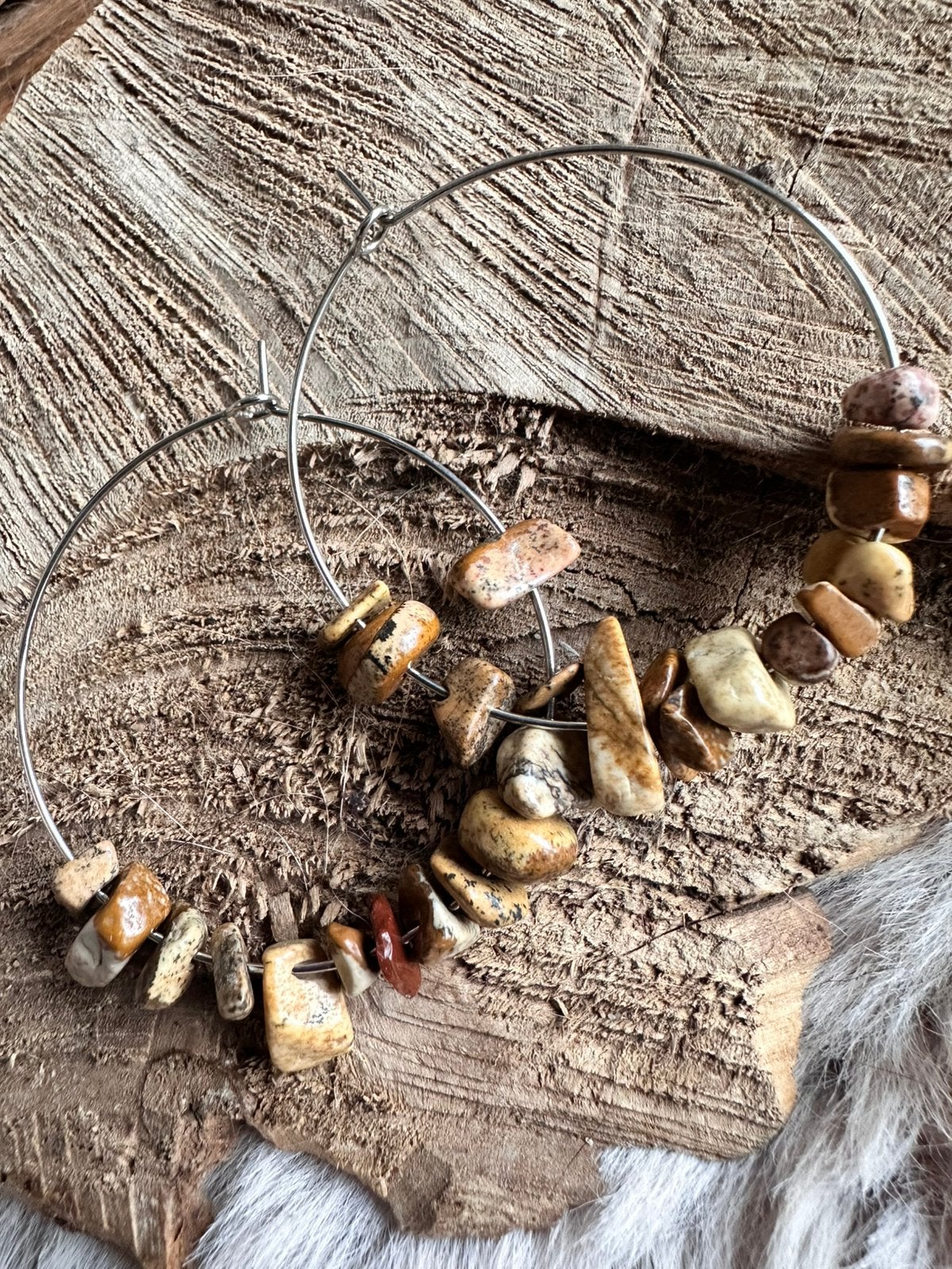 Boho oorbellen / creolen / splitsteentjes / nieuw, Sieraden, Tassen en Uiterlijk, Ophalen of Verzenden, Nieuw