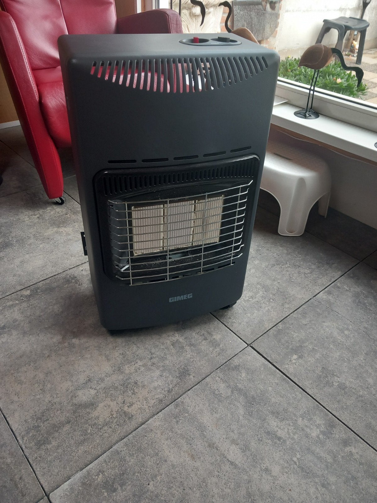 Gimeg gaskachel - Mobiele gaskachel op wielen, Huis en Inrichting, Gebruikt, Gas, Ophalen of Verzenden, Vrijstaand