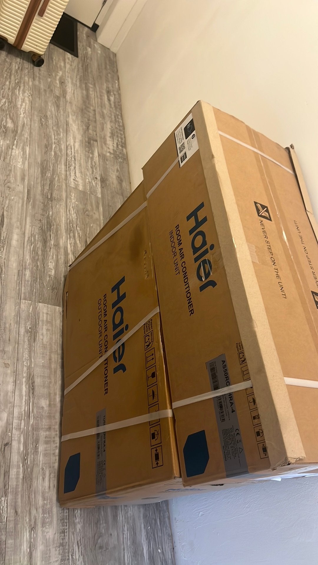 Haier airco 5,0 kW – binnen + buitenunit – nieuw in doos, Ophalen, Verwarmen, 3 snelheden of meer, Zo goed als nieuw
