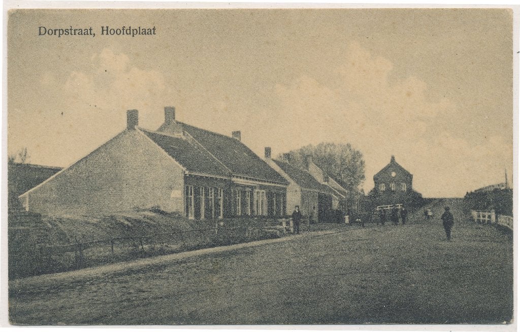 Hoofdplaat - Dorpstraat  1908, Ophalen of Verzenden, Voor 1920, Gelopen, Zeeland