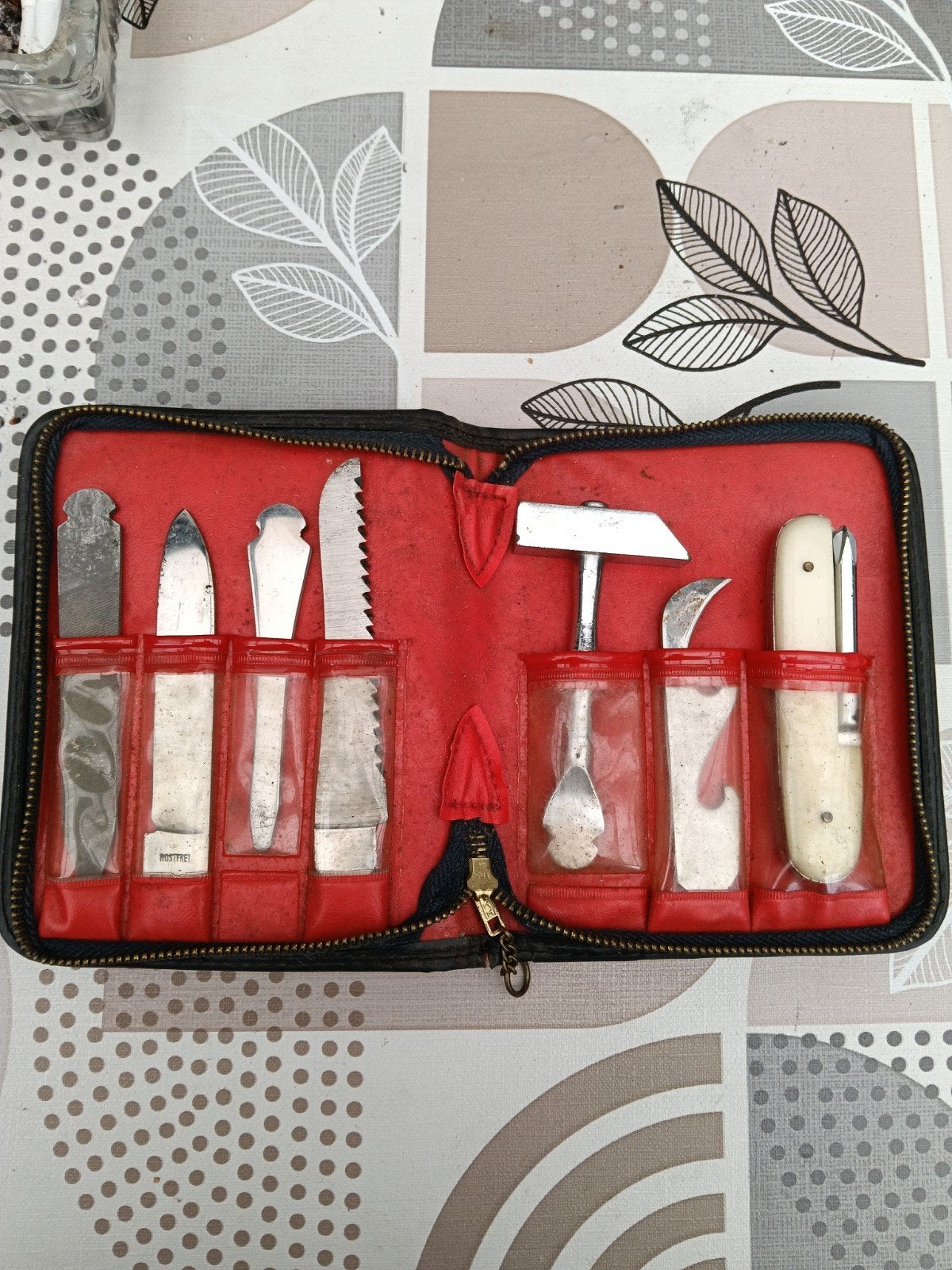 Vintage zakmes set in etui, Ophalen