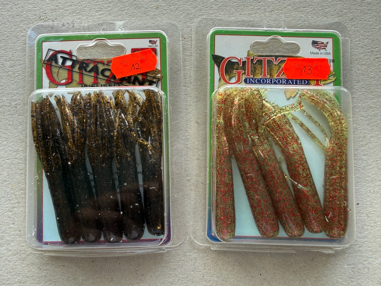 Gitzit Tubes 3.5” softbaits - 5 stuks Made in USA, Watersport en Boten, Ophalen of Verzenden, Gebruikt, Overige typen
