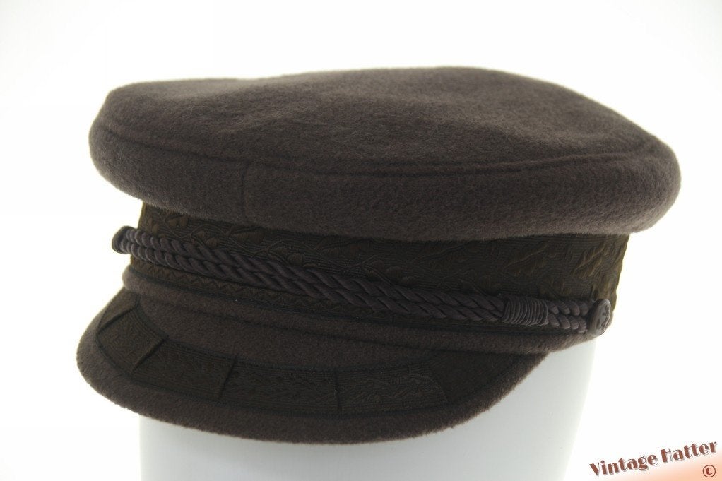 Vintage Kapiteinspet Prinz Heinrich donker beigegrijs 56, 56 of 57 cm (M, 7 of 7⅛ inch), Ophalen of Verzenden, Prinz Heinrich