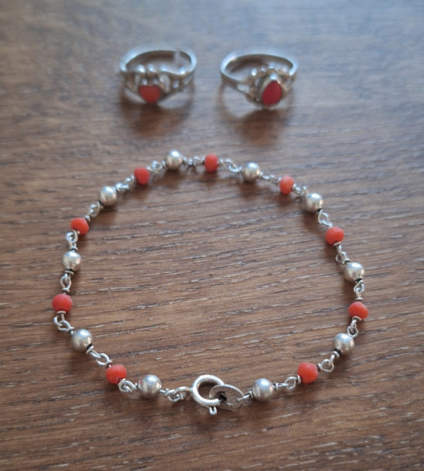 Sieradenset 100% bloedkoraal/zilver, Ophalen of Verzenden, Gebruikt, Rood, Overige typen
