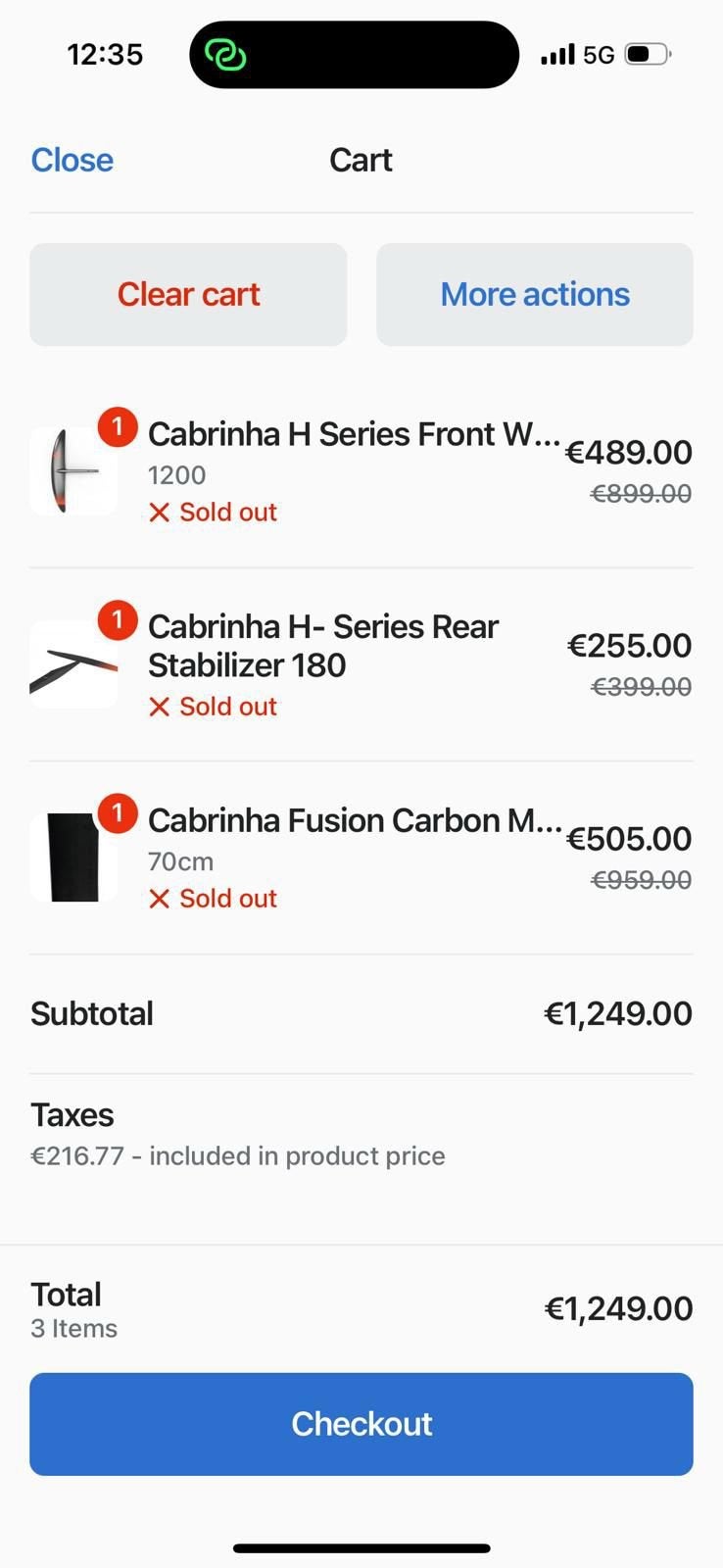 Cabrinha top set foilboard en foil carbon, Tickets en Kaartjes, Eén persoon, Cadeaubon