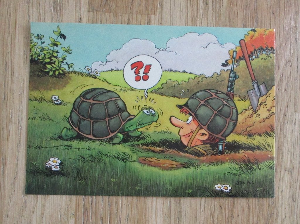 schildpad soldaat humorkaart Jean Pol leger, Ophalen of Verzenden, Ongelopen, Overige thema's