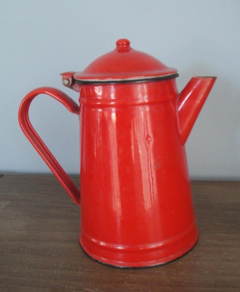 LEUKE OUDE BROCANTE EMAILLE KOFFIEKAN, Ophalen of Verzenden