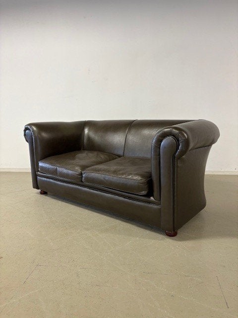 Engelse Chesterfield bank, Huis en Inrichting, Fauteuils, Ophalen, Gebruikt, Engels / Ambachelijk / Klassiek, Leer