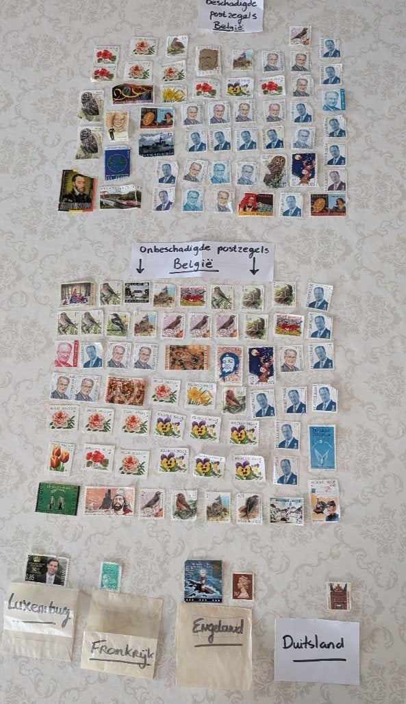 Partij postzegels België (vogels/bloemen), Luxemburg, FR, DE, Postzegels en Munten, Postzegels | Volle albums en Verzamelingen