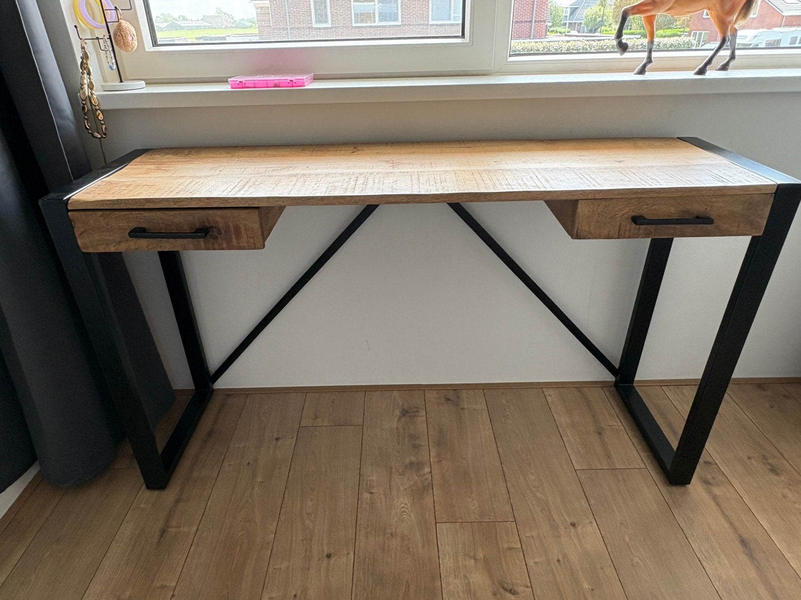Bureau / Sidetable van Mango hout - Zo goed als nieuw!, Ophalen, Hout, Zo goed als nieuw, Natuurlijk