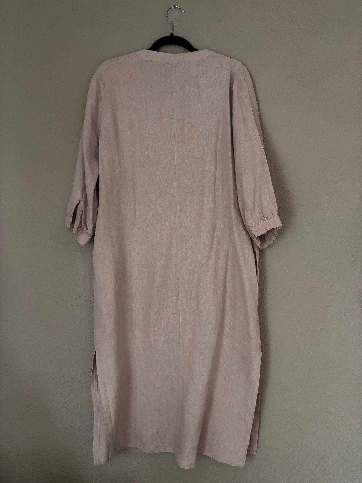 Lange linnen jurk/blouse - Beige - Maat M JC sophie, Maat 38/40 (M), Beige, Ophalen of Verzenden, Zo goed als nieuw