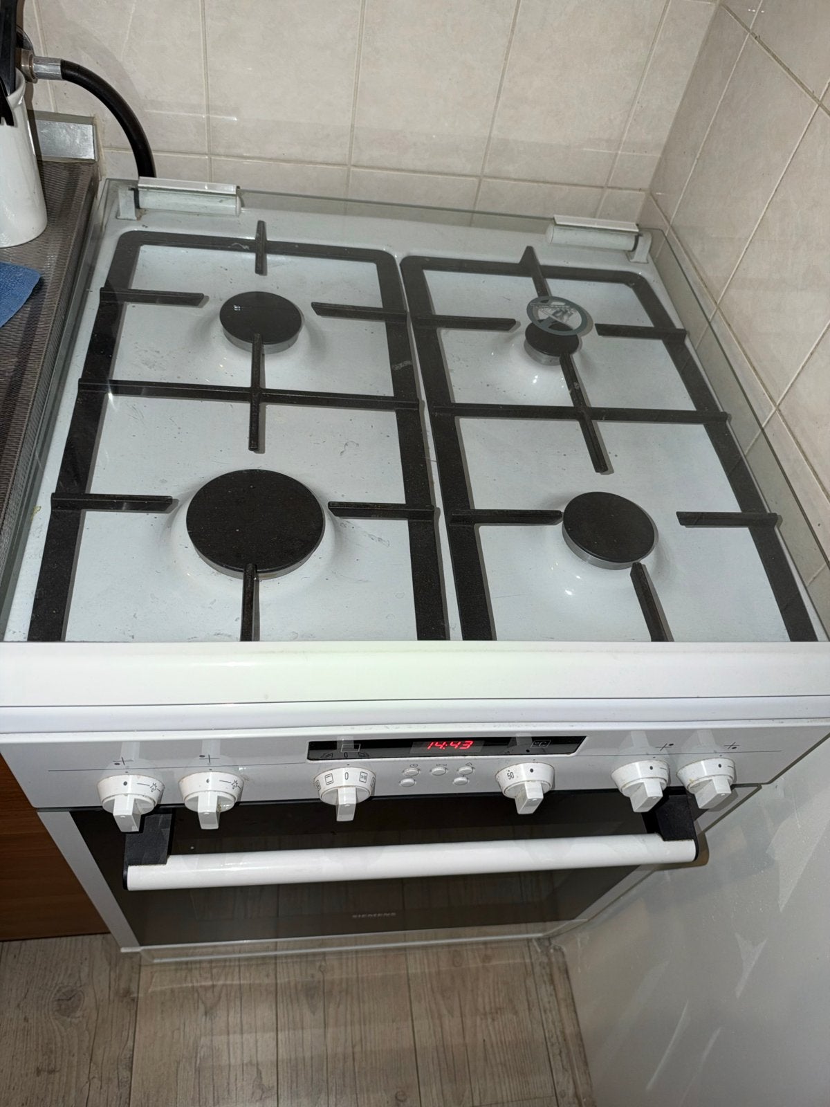 Siemens Oven Gasfornuis met 4 Kookzones, Ophalen, Gebruikt, 60 cm of meer, Grill