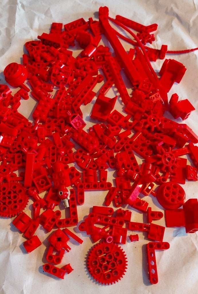 250 gram rood onderdeeltjes LEGO, Ophalen of Verzenden, Zo goed als nieuw, Losse stenen, Lego