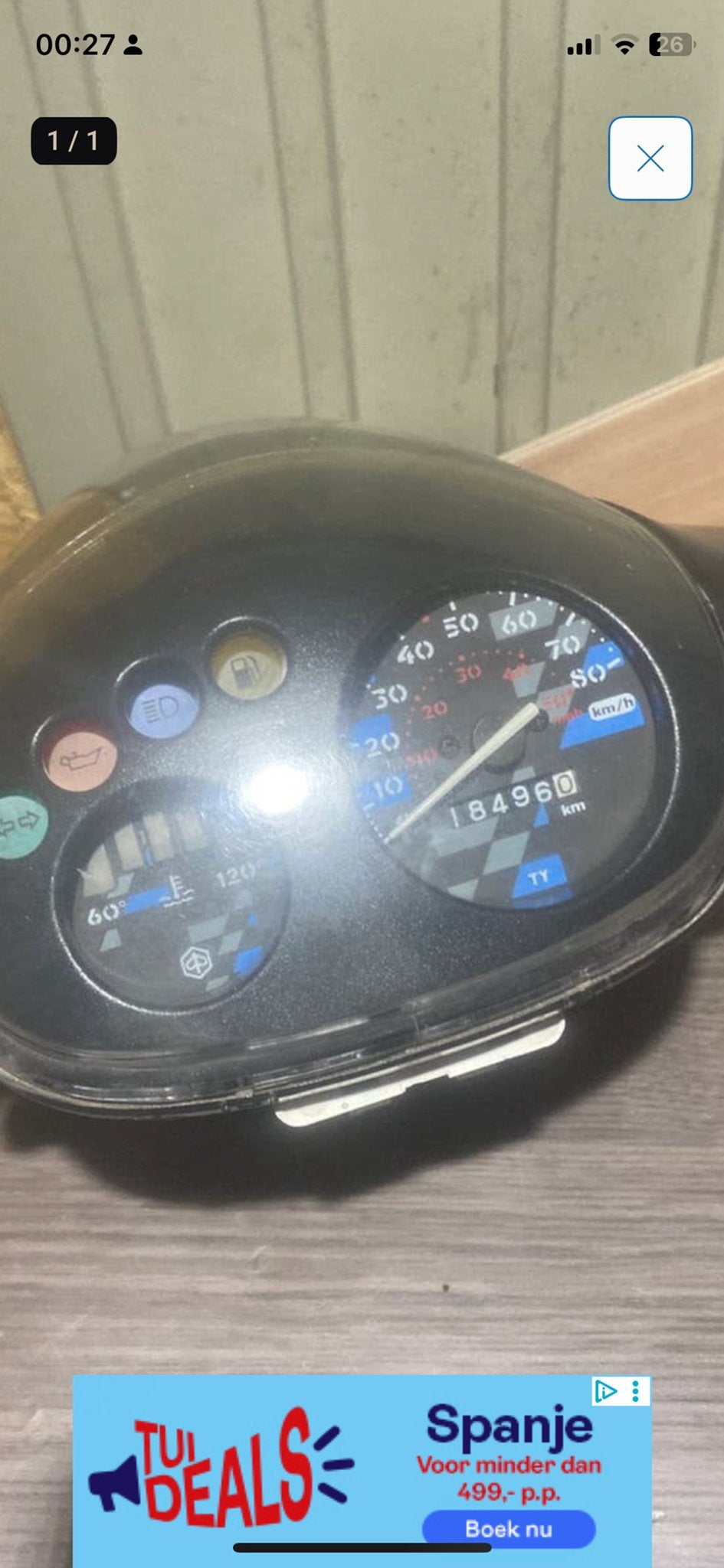 Piaggio Zip Tellerklok - Snelheidsmeter, Ophalen of Verzenden, Gebruikt, Overige typen, Piaggio