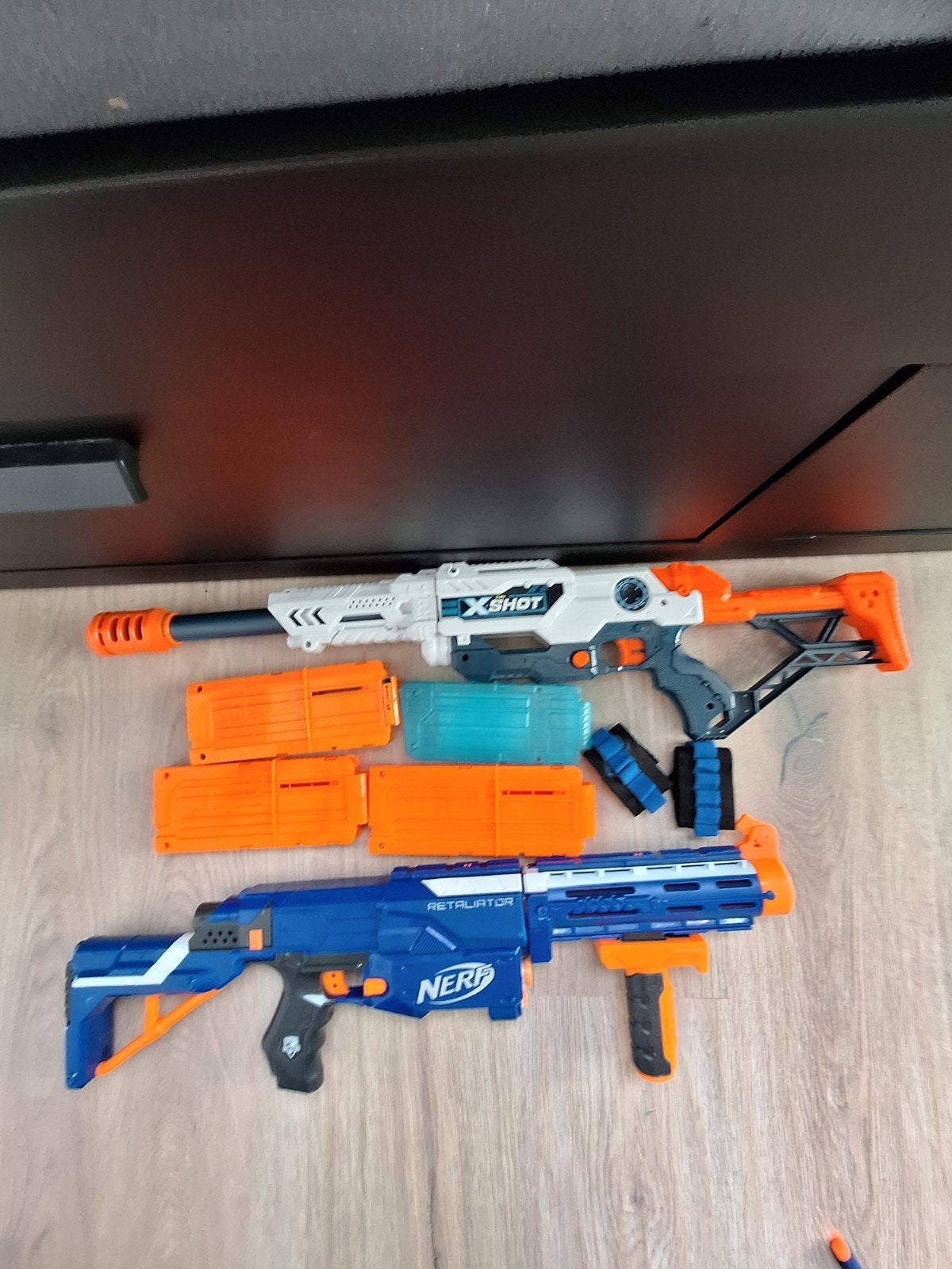 Nerf en X-Shot Blaster Set met Accessoires en Darts, Ophalen of Verzenden, Gebruikt