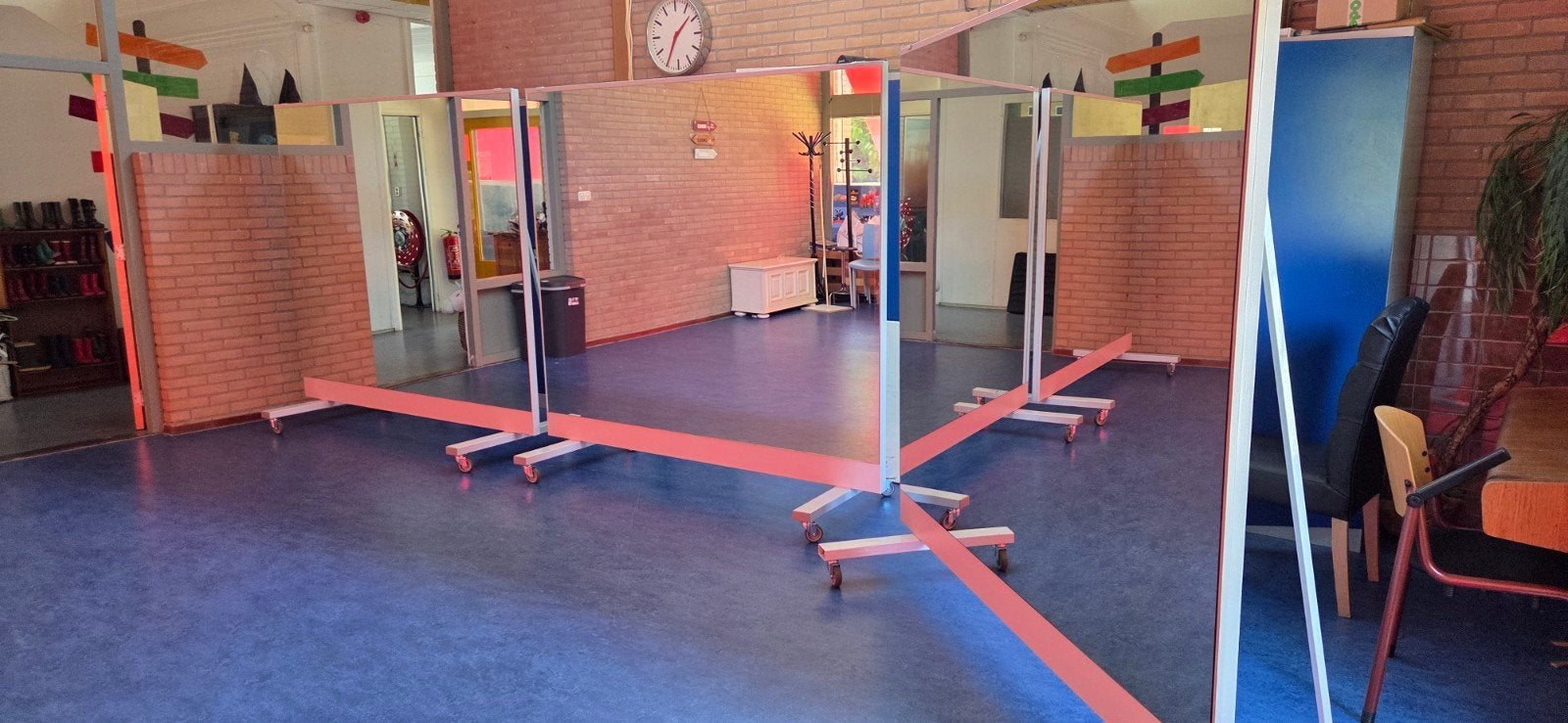 Mobiele dansstudio spiegels op wielen (200x190x80cm), Ophalen, Rechthoekig, Minder dan 100 cm