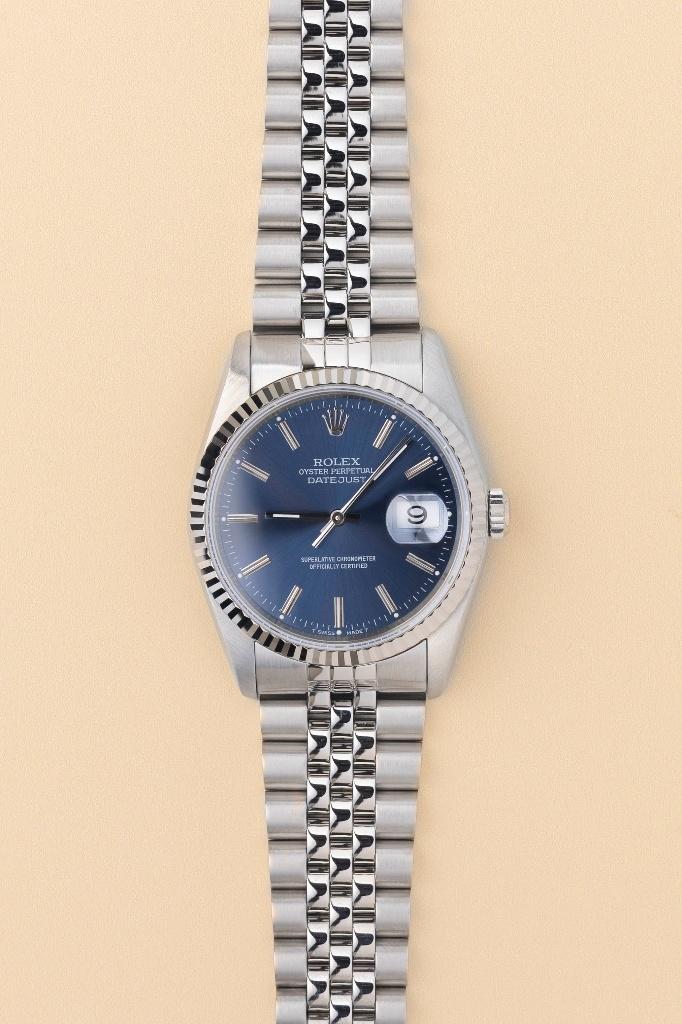 Rolex Datejust 16234 Blauw, Ophalen, Staal, Polshorloge, Zo goed als nieuw