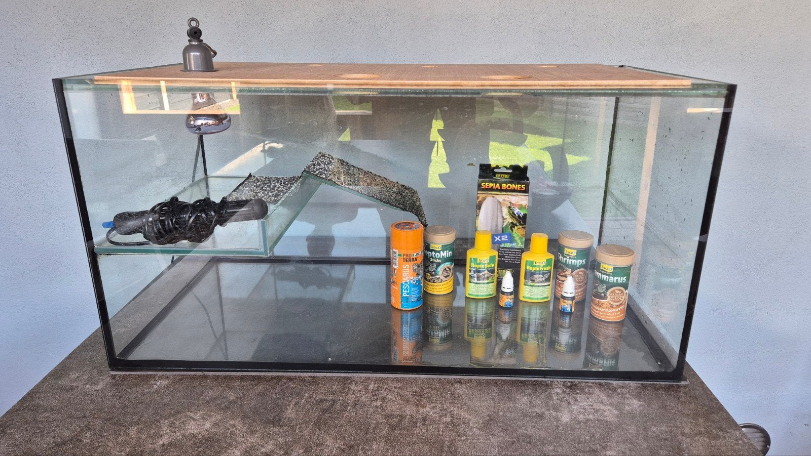 terrarium 80x40x40 incl. pomp en verwarming, Ophalen, Inclusief toebehoren, Zo goed als nieuw, Leeg aquarium