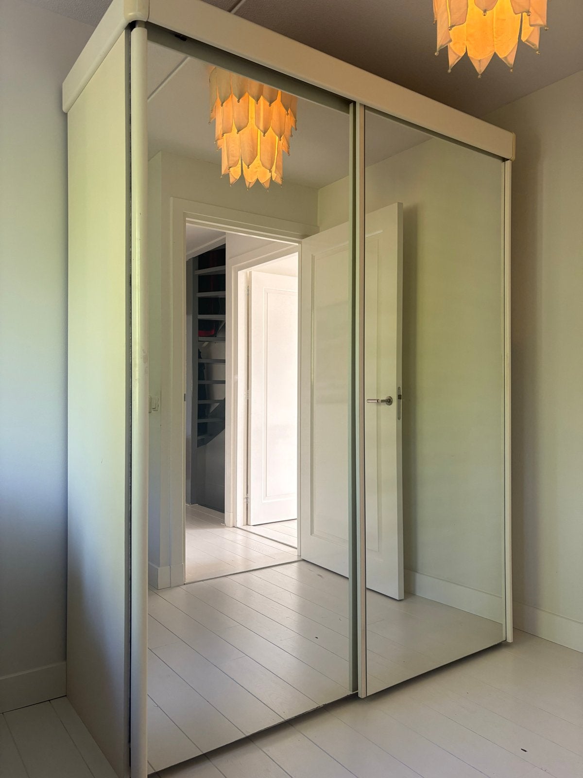 Kledingkast met spiegel schuifdeuren, Huis en Inrichting, Ophalen, Met plank(en), Gebruikt, 200 cm of meer