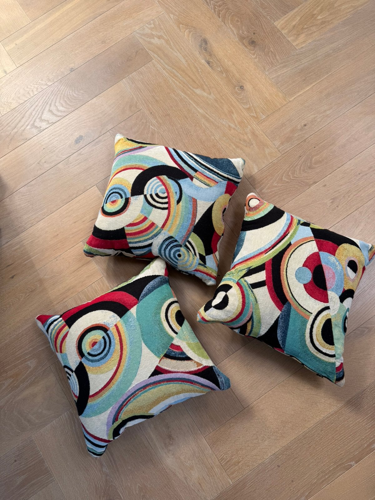 3 kussens met nieuwe hoezen, Huis en Inrichting, Woonaccessoires | Kussens, Ophalen, Nieuw, Vierkant