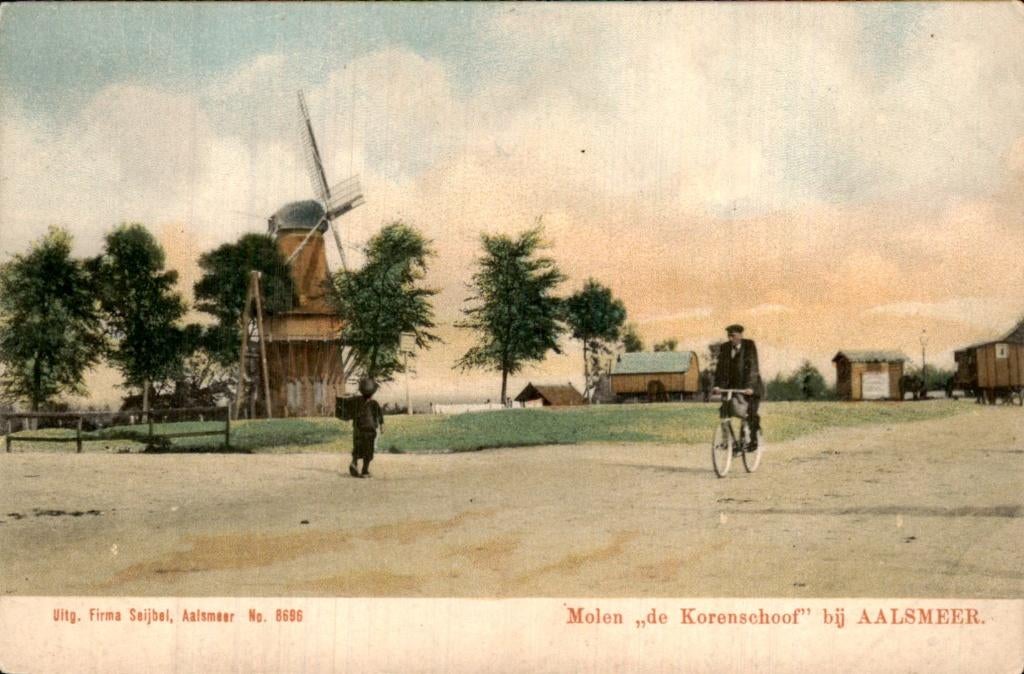 Aalsmeer - Molen - de Korenschoof, Verzamelen, Ansichtkaarten | Nederland, Ongelopen, Noord-Holland, Voor 1920, Ophalen of Verzenden